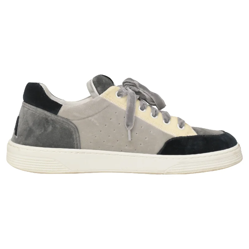 Chanel Velvet Logo Sneakers in Multicolor Suede