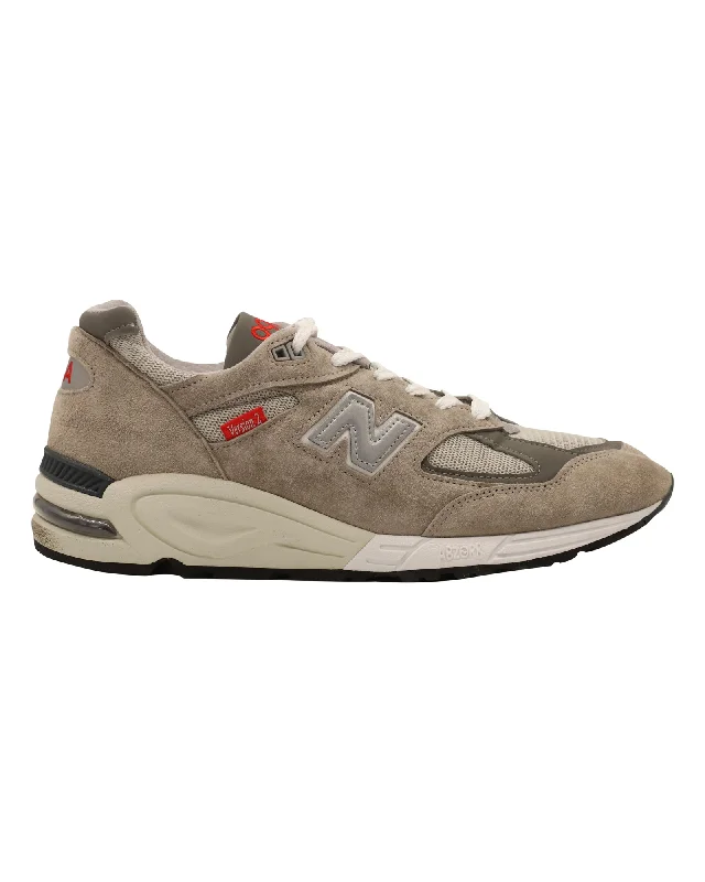 New Balance 990V2 History Pack Sneakers in Grey Suede