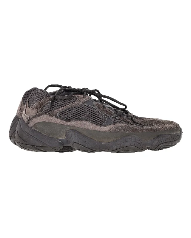 Yeezy x Adidas 500 'Granite' Sneakers in Grey Suede and Mesh