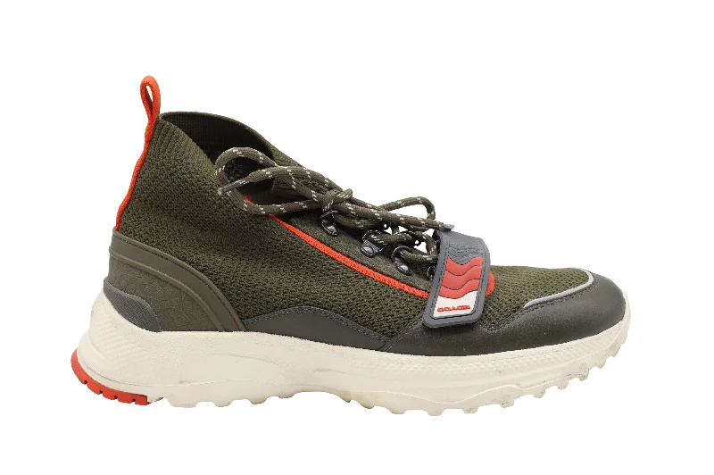 Coach C243 One Strap Runner Sneakers in Olive Leather