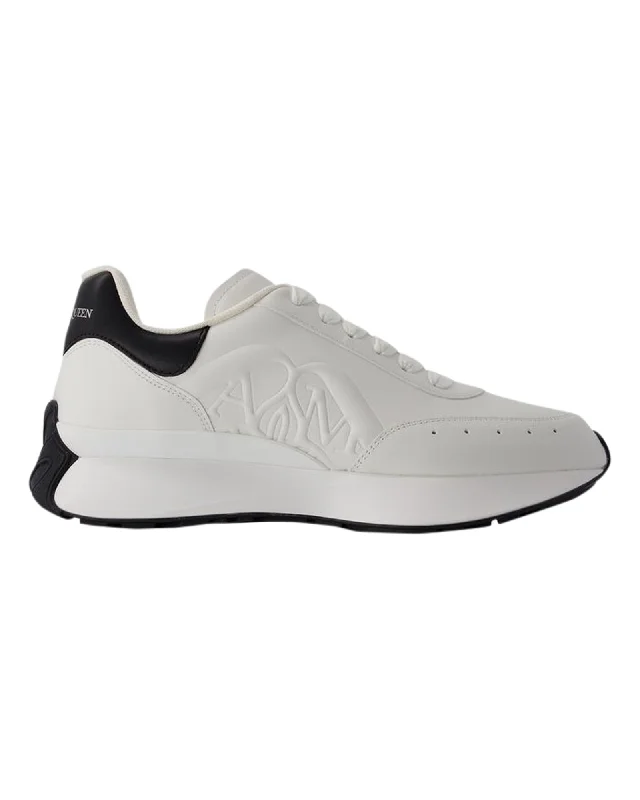 Sprint Runner Sneakers - Alexander McQueen - Leather - White/Black