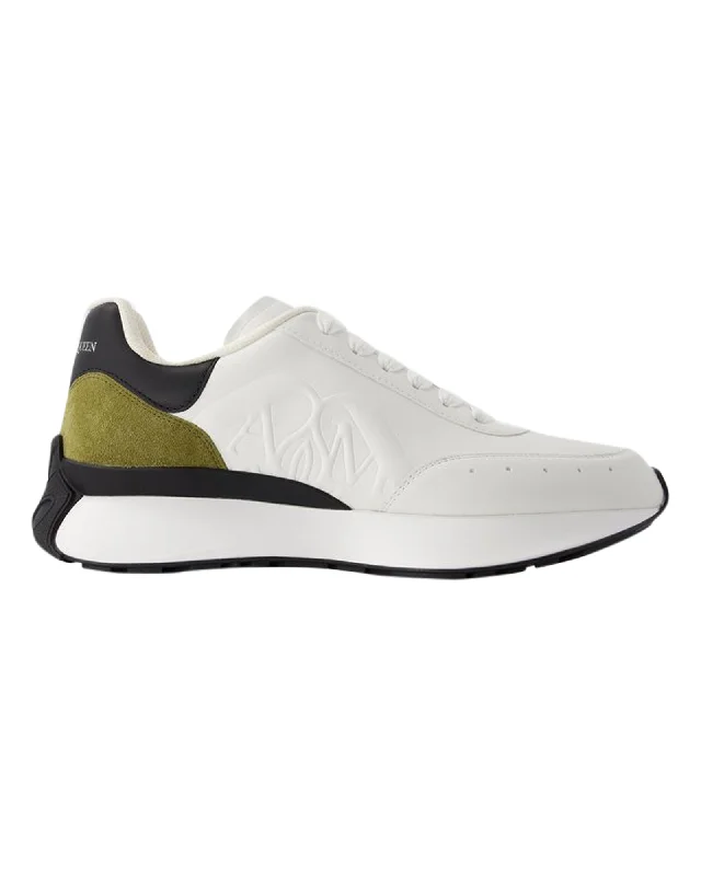 Sprint Runner Sneakers - Alexander McQueen - Calfskin - White