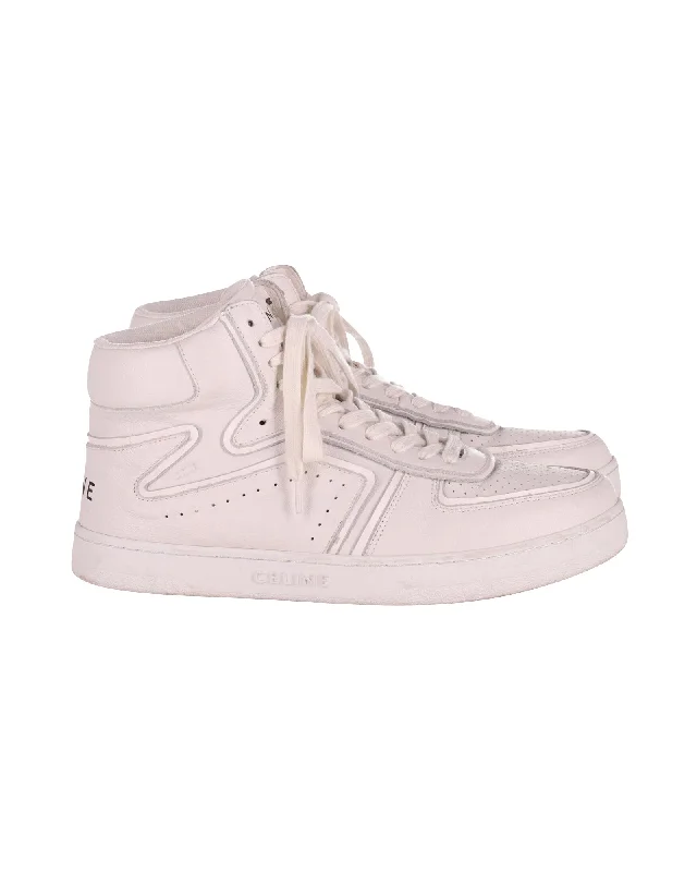 Celine Z High-Top Sneakers in White Leather