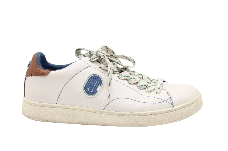 Coach Lace-Up Patch Sneakers in White Leather