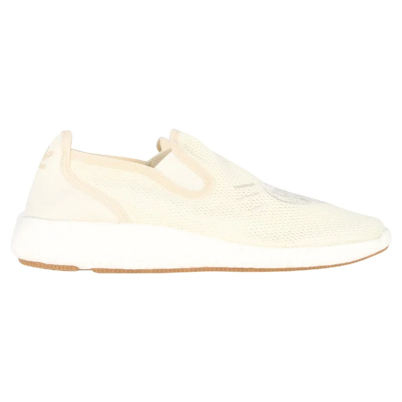 Adidas Originals Human Made Pure Logo-Appliquéd Mesh Slip-On Sneakers in White Synthetic