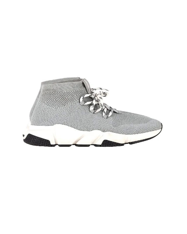 Balenciaga Speed 2 Lace Up Sneakers in Grey Polystyrene