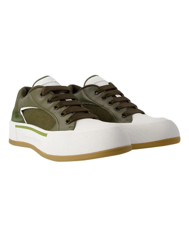 Deck Sneakers - Alexander McQueen - Calfskin - Khaki