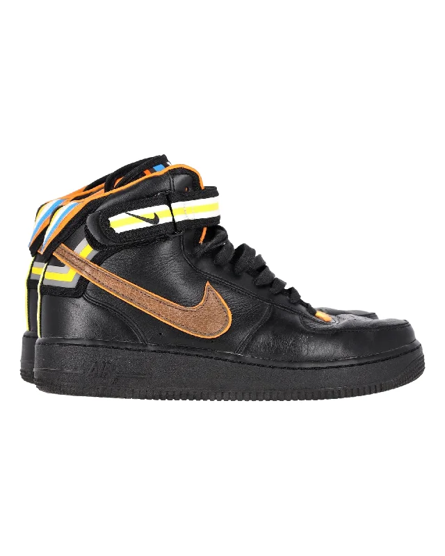 Nike x Ricardo Tisci Air Force 1 Mid Sneakers in Black Leather