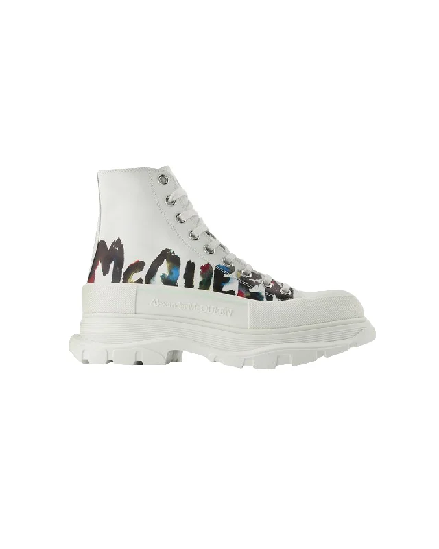 Tread Slick Sneakers - Alexander Mcqueen - White - Canvas