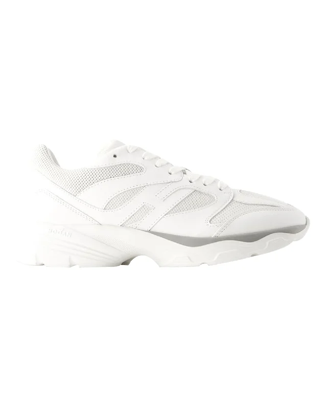 H Punzonato Sneakers - Hogan - Leather - White
