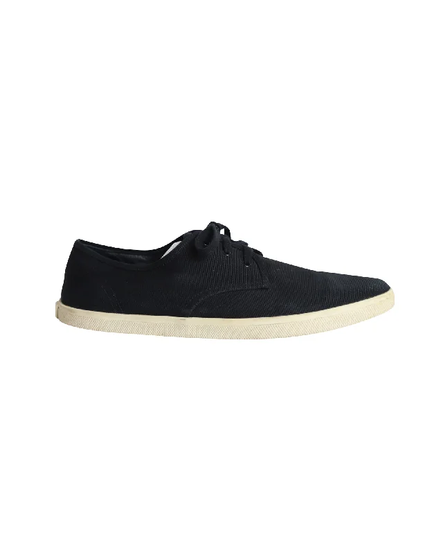 Celine Low Top Sneakers in Black Canvas