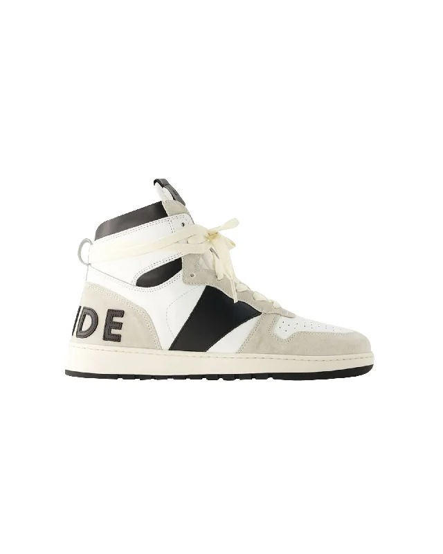 Rhecess Hi Sneakers - Rhude - Leather - White/Black