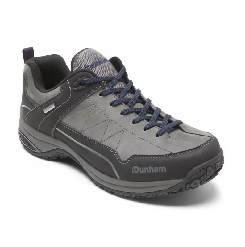 Men's Cloud Plus Waterproof Lace-Up Shoes - 4E Width In Grey