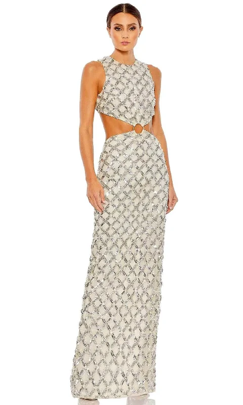 Mac Duggal 10909 - Lattice Detailed Cut Out Column Dress