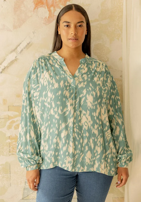 Fransa Printed Blouse, Bristol Blue