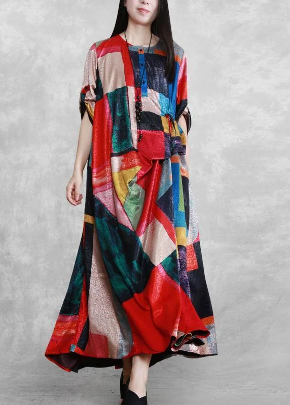 2024 Silk Summer Dress Print A Line Dresses