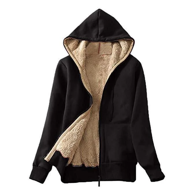 Plus Sizes Winter Women Hoodies Zipper Overcoat