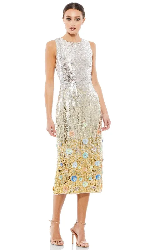 Mac Duggal 10691 - Sequin Ombre Floral Midi Dress