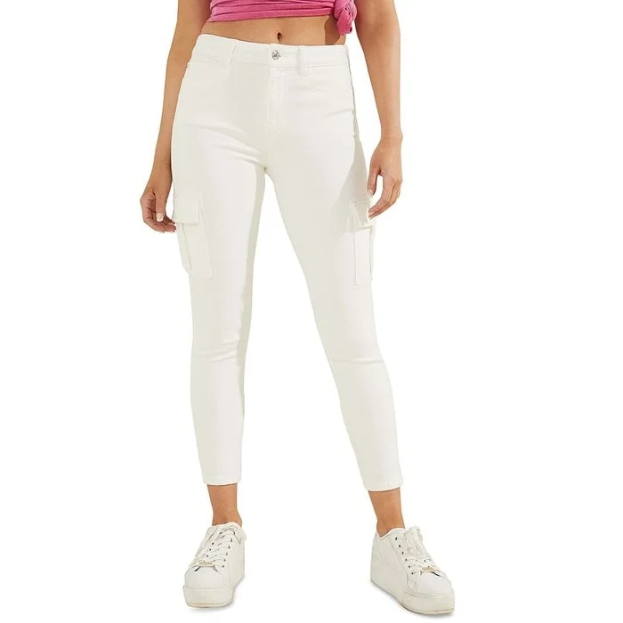 GUESS Women's Cargo Skinny Pants White Size 25