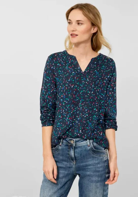 Cecil Minimal Pattern Blouse, Deep Blue
