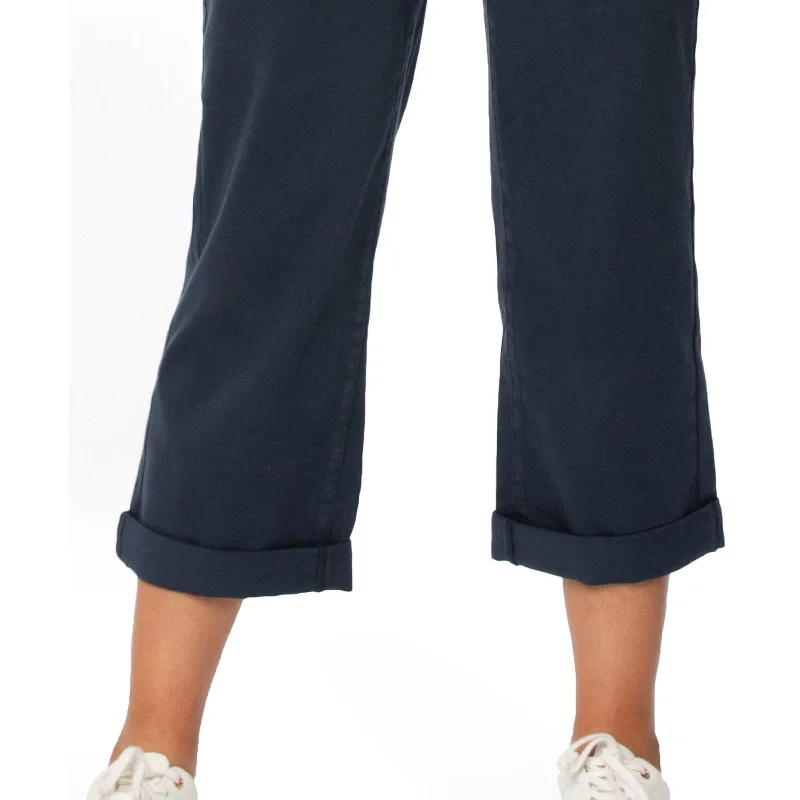 Nydj Women's Drawstring Cargo Crop Pants Black Size 2