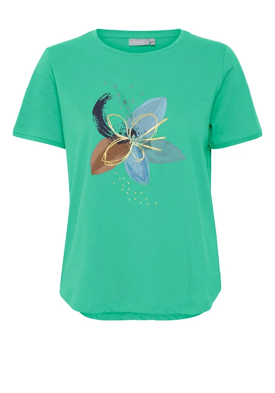 Fransa Lily Graphic T-Shirt, Emerald
