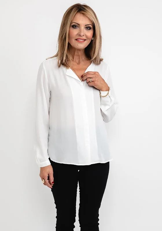 B.Young Open Collar Blouse, White