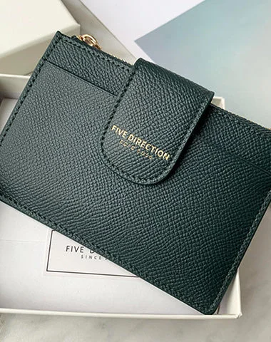 Cute Women Dark Green Vegan Leather Slim Card Wallet Card Holder Wallet Change Wallet For Women Cute Women Dark Green Vegan Leather Slim Card Wallet Card Holder Wallet Change Wallet For Women