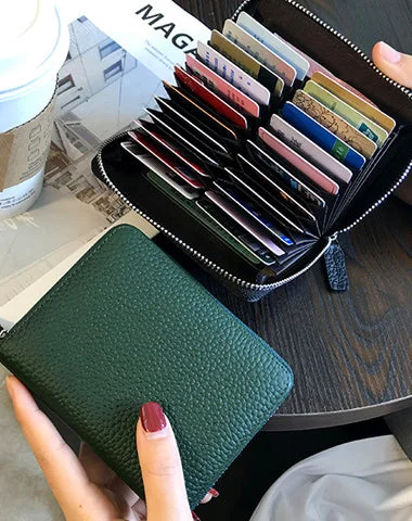 Cute Women Green Leather Card Holders Small Zip Card Wallet Card Holders Wallet For Women Cute Women Green Leather Card Holders Small Zip Card Wallet Card Holders Wallet For Women