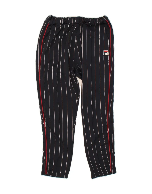 FILA Womens Tracksuit Trousers UK 12 Medium Black Striped Polyester