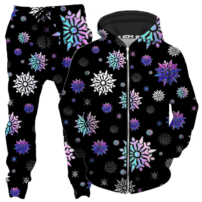Festive Night Sky Zip-Up Hoodie and Joggers Combo