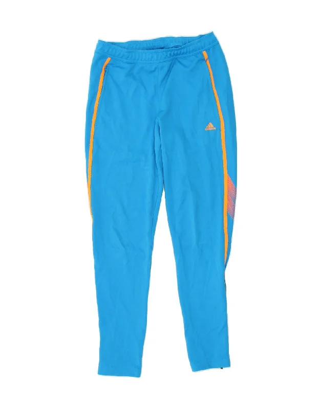 ADIDAS Mens Climalite Tracksuit Trousers Small Blue Polyester