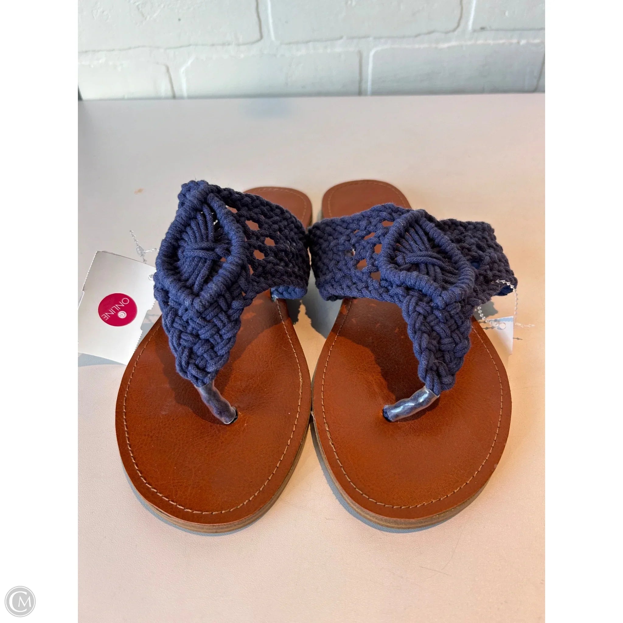 Sandals Flip Flops By Mia In Blue & Brown, Size: 6.5