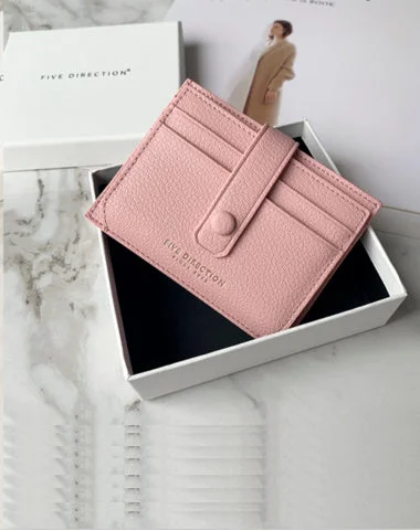 Cute Women Pink Vegan Leather Small Card Holder Card Wallets Slim Card Holders Credit Card Holder For Women Cute Women Pink Vegan Leather Small Card Holder Card Wallets Slim Card Holders Credit Card Holder For Women