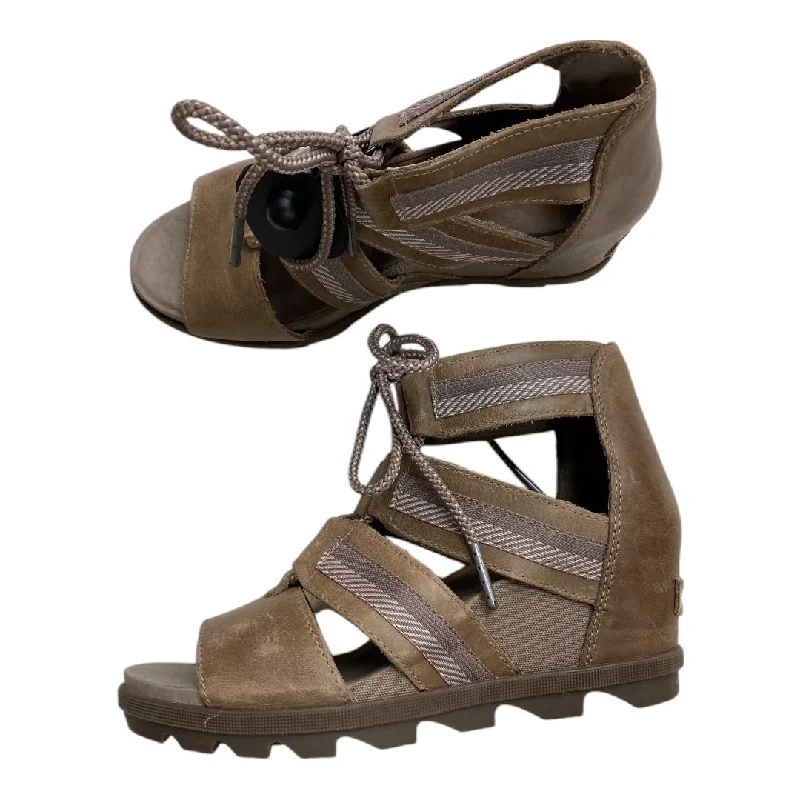 Sandals Designer By Sorel In Taupe, Size:9