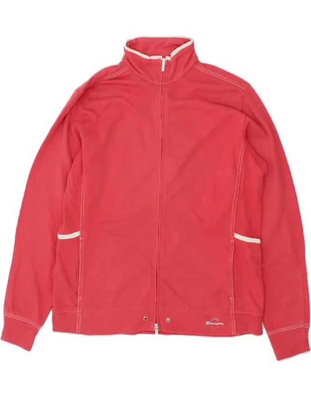CHAMPION Womens Easy Fit Tracksuit Top Jacket UK 18 XL Pink Cotton
