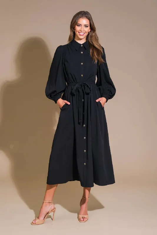 DingJiDress November December Wedding Guest Dress Solid Woven Midi Dress Featuring Shirt Collar Long Sleeve Button Down Side Pockets Self Sash Tie Formal Party Dress DingJiDress November December Wedding Guest Dress Solid Woven Midi Dress Featuring Shirt Collar Long Sleeve Button Down Side Pockets Self Sash Tie Formal Party Dress