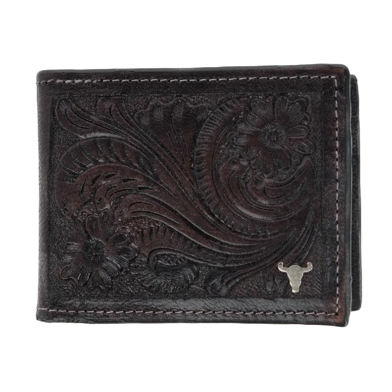 Men's Leather Hand Tooled Bifold Wallet