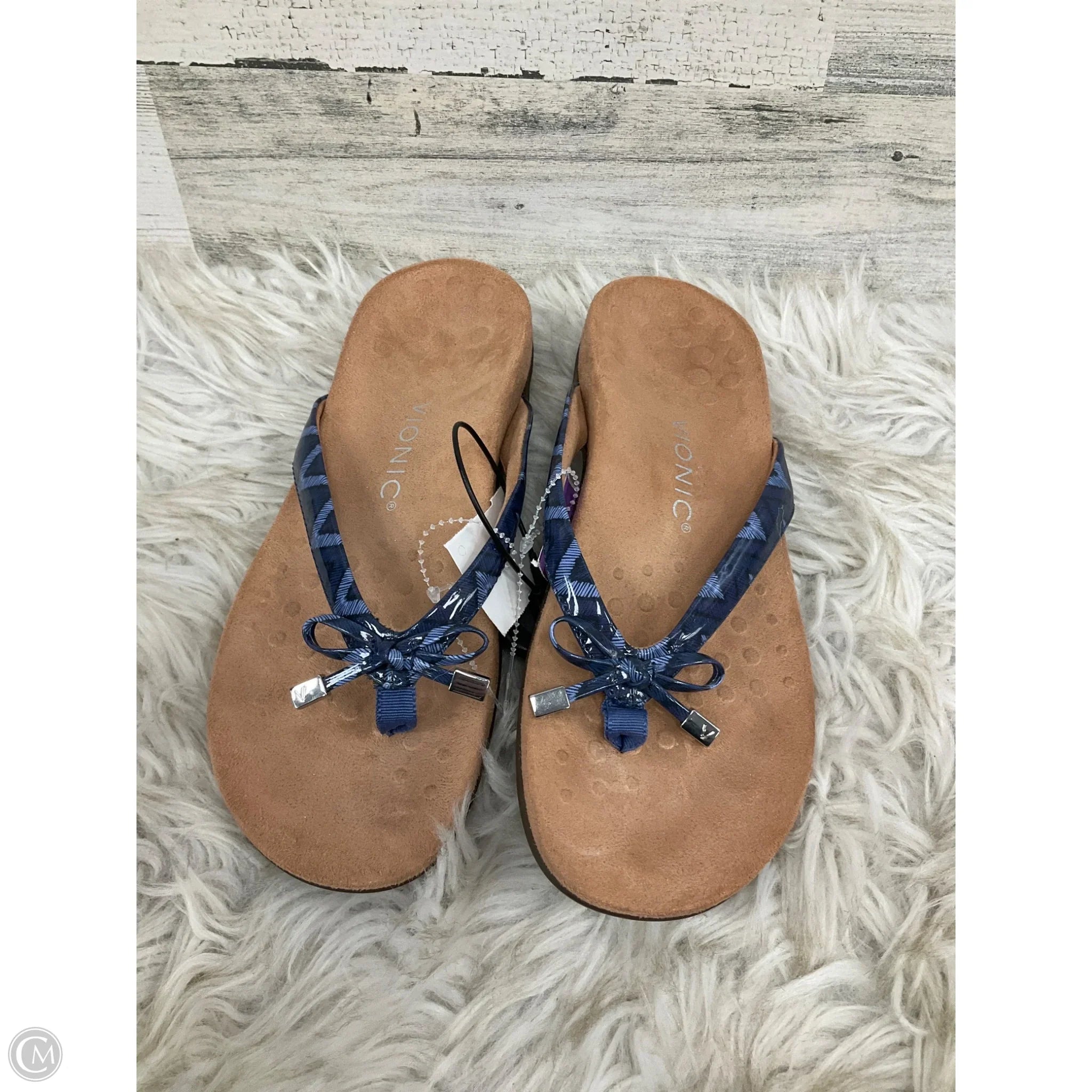 Sandals Flip Flops By Vionic In Blue, Size: 7.5