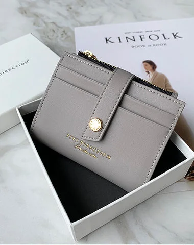 Minimalist Women Gray Vegan Leather Small Wallet BILLFOLD Card Holders Slim Card Holder Wallet Credit Card Holder For Women Minimalist Women Gray Vegan Leather Small Wallet BILLFOLD Card Holders Slim Card Holder Wallet Credit Card Holder For Women