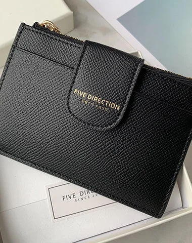 Cute Women Black Vegan Leather Slim Card Wallet Card Holder Wallet Change Wallet For Women Cute Women Black Vegan Leather Slim Card Wallet Card Holder Wallet Change Wallet For Women