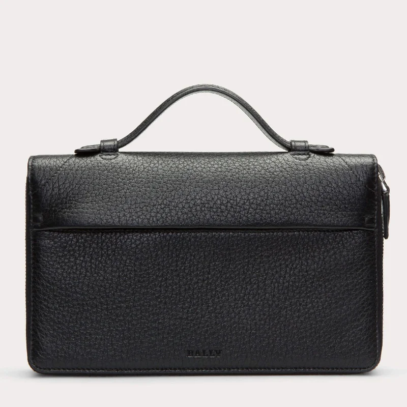 Bally Magus Men's 6219902 Black Leather Clutch Wallet