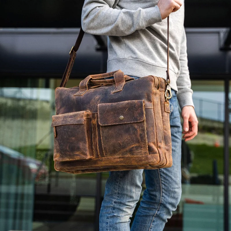 Leather Briefcase 16 Inch Laptop Messenger Bag for Men and Women – Office, School, and College Satchel Bag Leather Briefcase 16 Inch Laptop Messenger Bag for Men and Women – Office, School, and College Satchel Bag