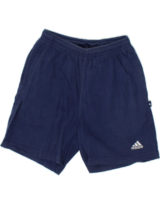 ADIDAS Mens Graphic Sport Shorts Medium Navy Blue Cotton