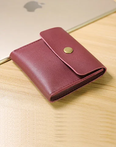 Cute Women Red Leather Card Wallet Coin Wallets Mini Change Wallets For Women