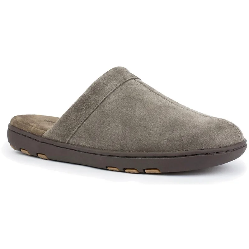 Tempur-Pedic Mens Lonny Suede Faux Fur Scuff Slippers