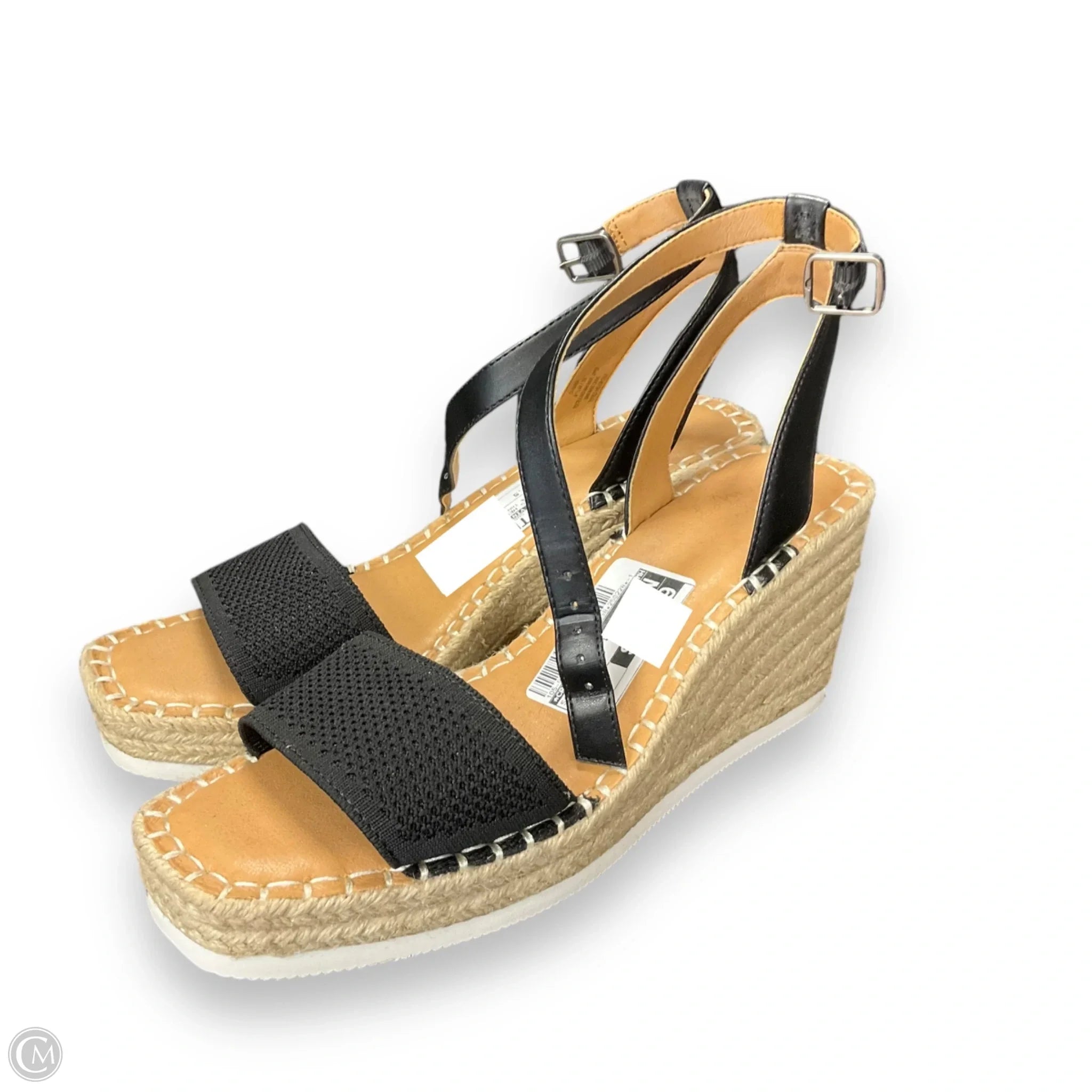 Sandals Heels Wedge By Crown Vintage In Black & Tan, Size: 8.5