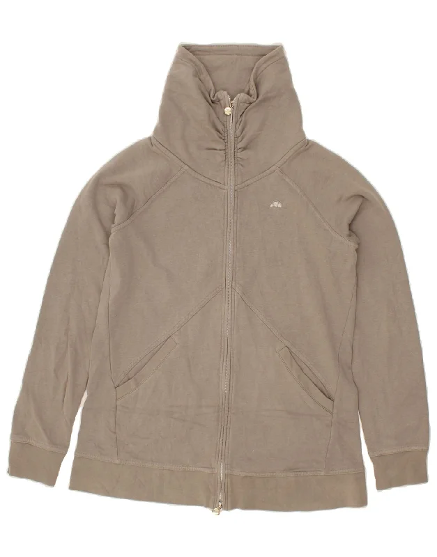 ELLESSE Womens Tracksuit Top Jacket UK 14 Medium Grey Cotton