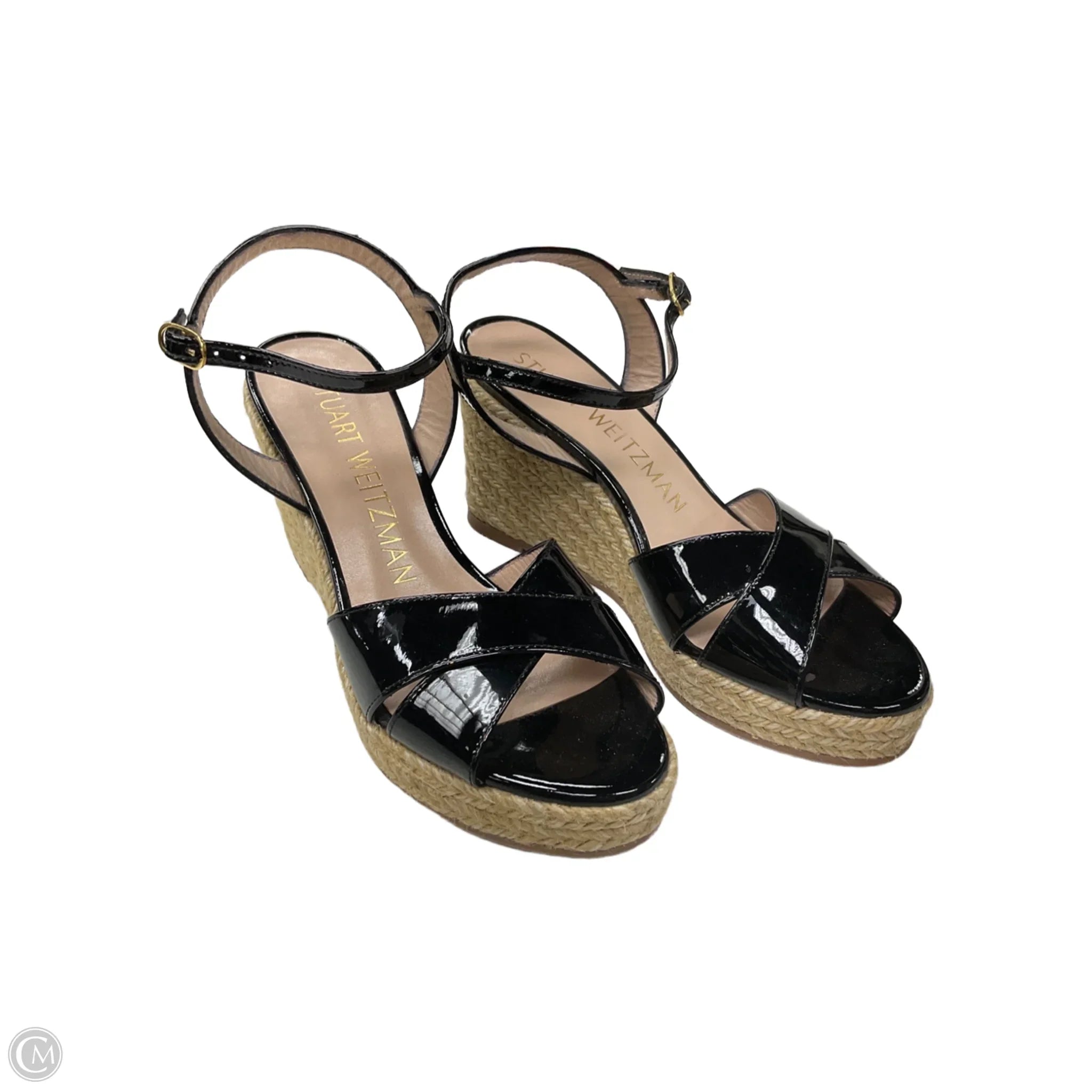 Sandals Designer By Stuart Weitzman In Black & Tan, Size: 6