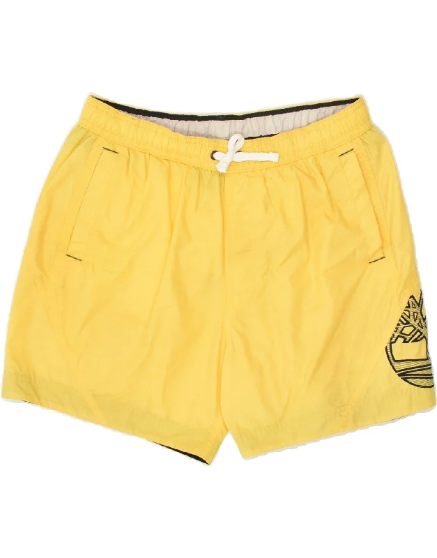 TIMBERLAND Mens Graphic Regular Fit Sport Shorts Medium Yellow